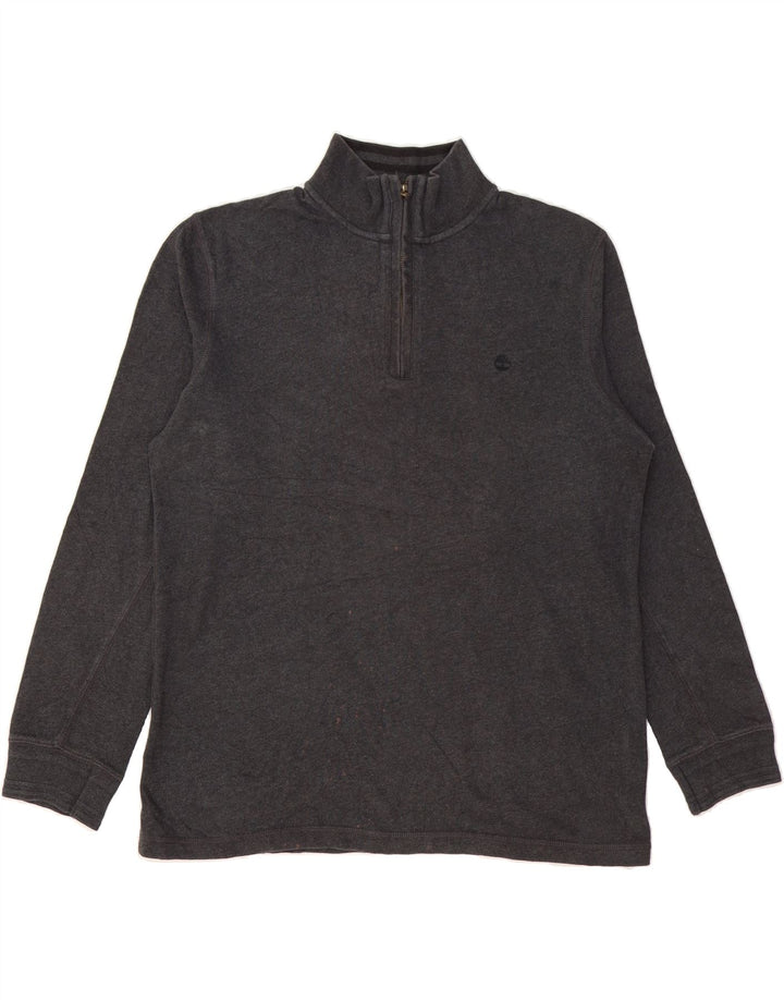 TIMBERLAND Mens Zip Neck Sweatshirt Jumper XL Grey Cotton Vintage Timberland and Second-Hand Timberland from Messina Hembry 