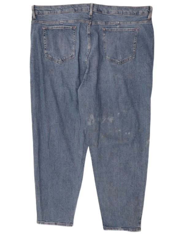 Marks & Spencer Womens Mom Tapered Jeans UK 22 3XL W42 L27 Blue Cotton