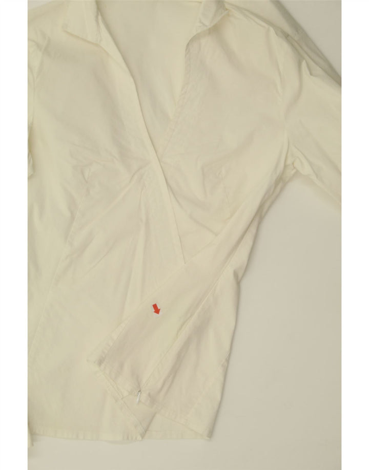Blusa feminina BENETTON UK 12 algodão branco médio