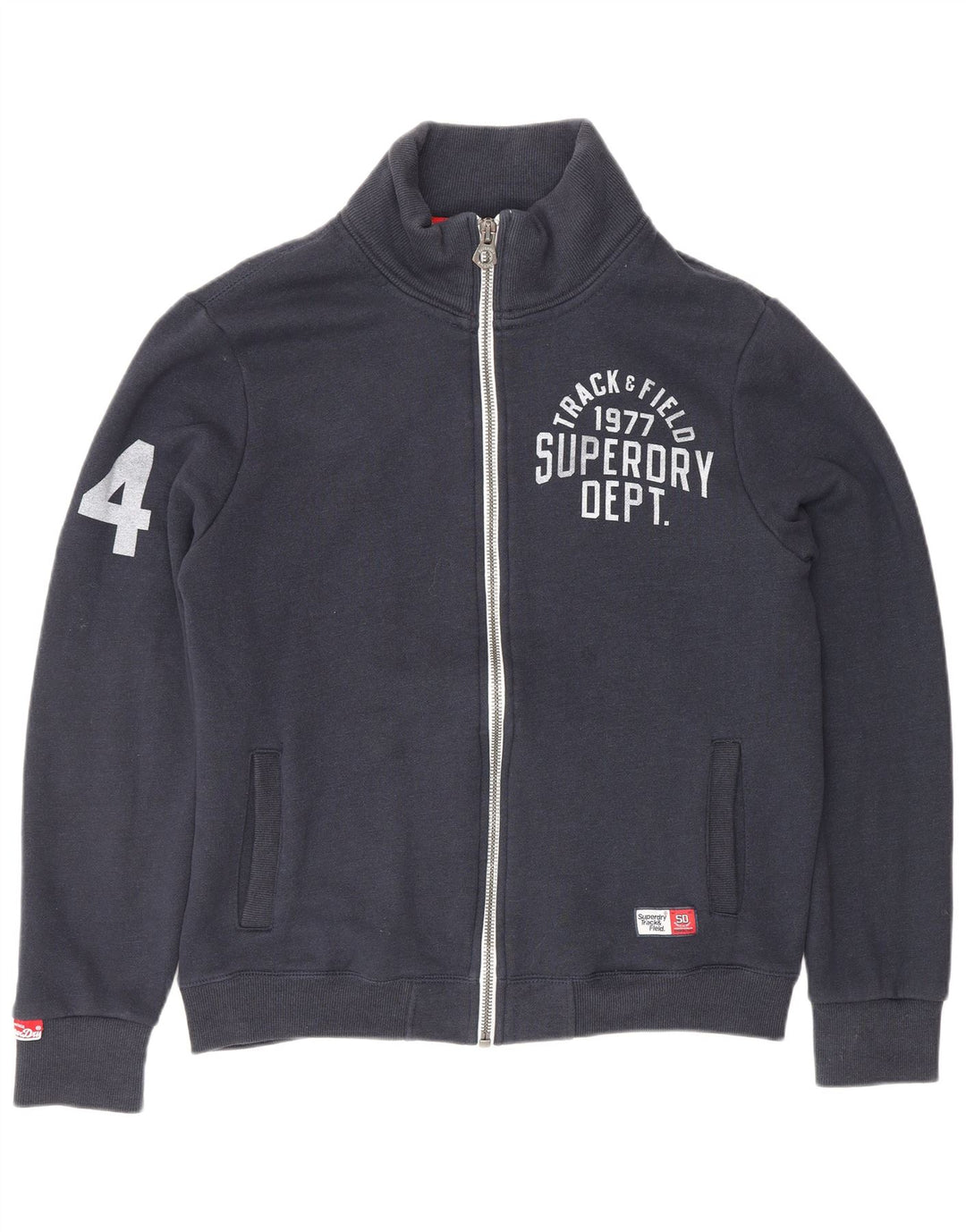 Jaqueta masculina SUPERDRY com estampa de atletismo e campo grande azul marinho