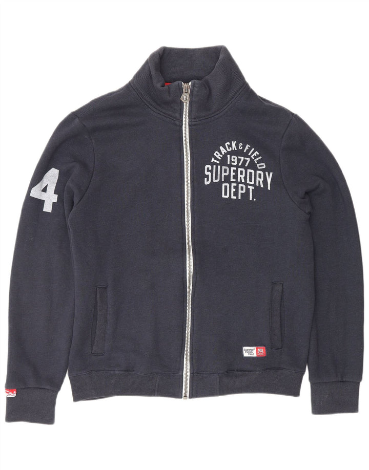 Jaqueta masculina SUPERDRY com estampa de atletismo e campo grande azul marinho