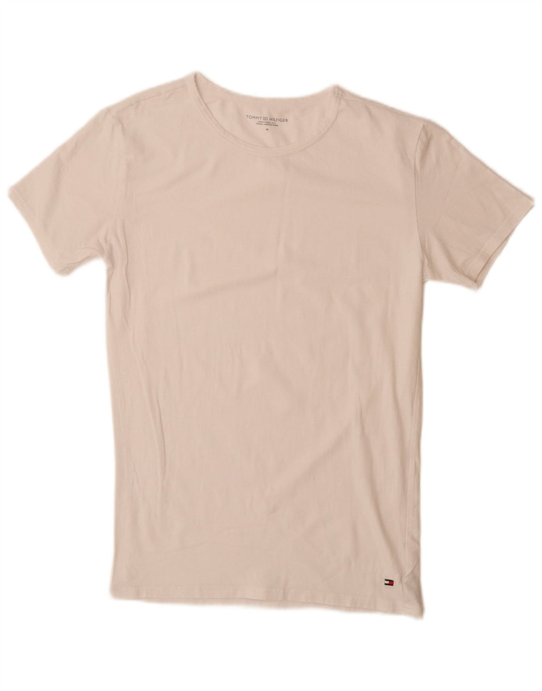 Camiseta masculina TOMMY HILFIGER de algodão branco médio