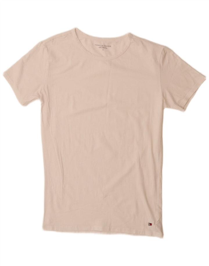 Camiseta masculina TOMMY HILFIGER de algodão branco médio