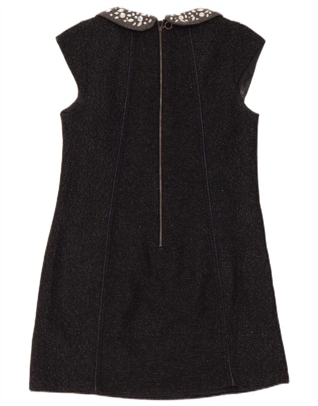 Vestido feminino Superdry Shift UK 12 lã manchada azul marinho médio