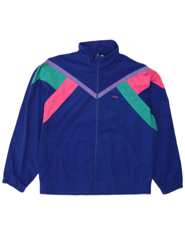 Fila Mens Tracksuit Top Jacket IT 56 XL Azul Colourblock Poliéster