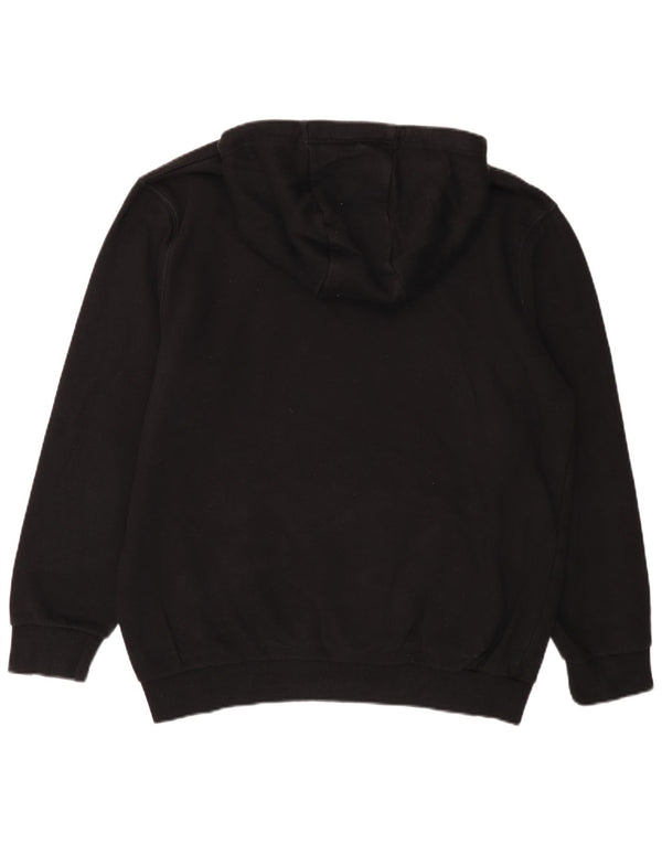 Suéter Ellesse masculino com capuz gráfico grande algodão preto