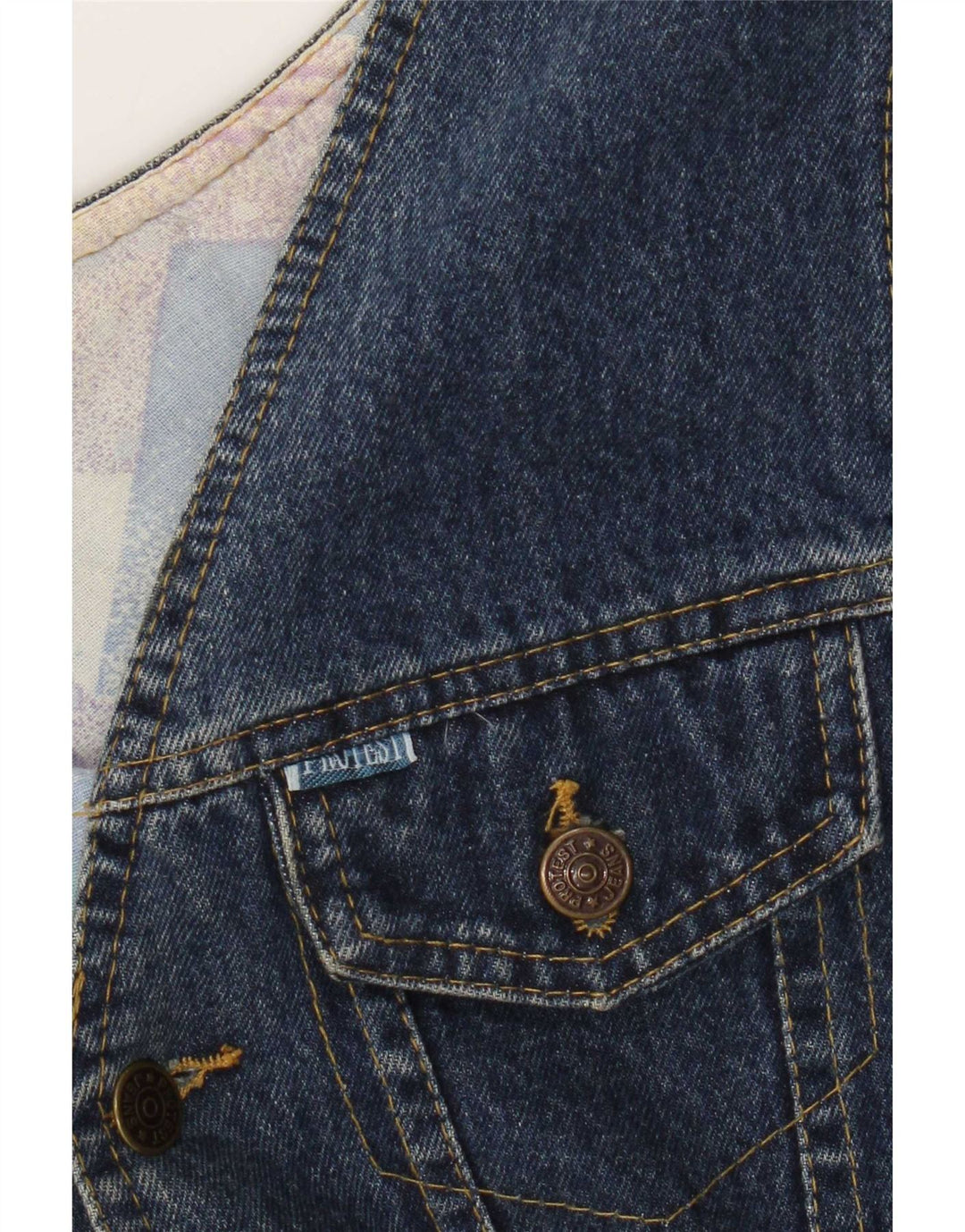 Colete jeans feminino Protest UK 12 azul médio