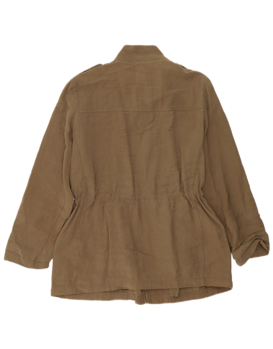 Jaqueta militar feminina Zara UK 14 viscose cáqui média