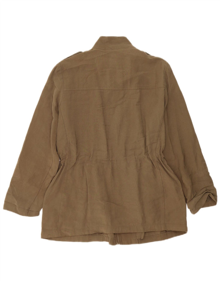 Jaqueta militar feminina Zara UK 14 viscose cáqui média