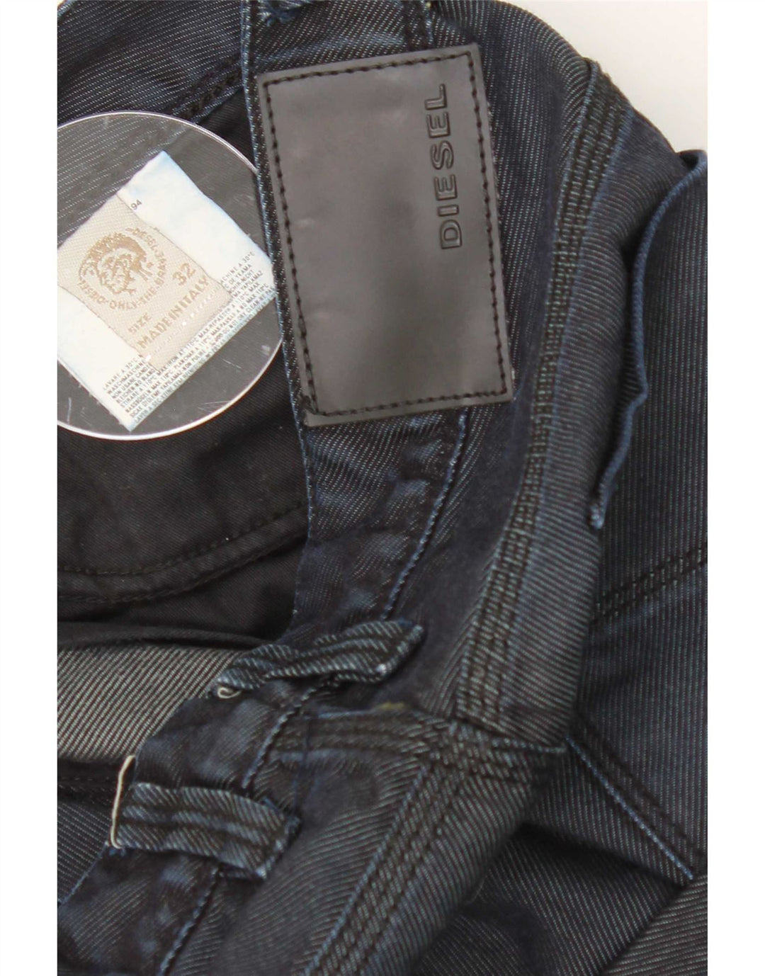 Diesel Mens Slim Jeans W32 L33 Azul Marinho Algodão