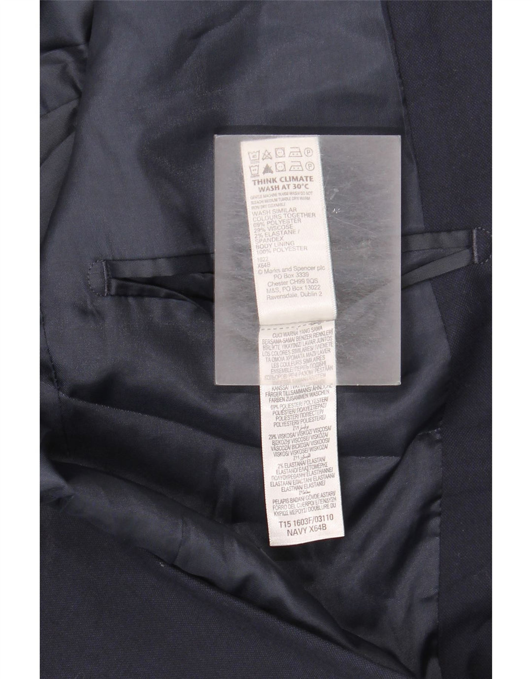 Jaqueta Blazer Masculina Marks & Spencer Regular Fit Reino Unido 36 Pequena Azul Marinho