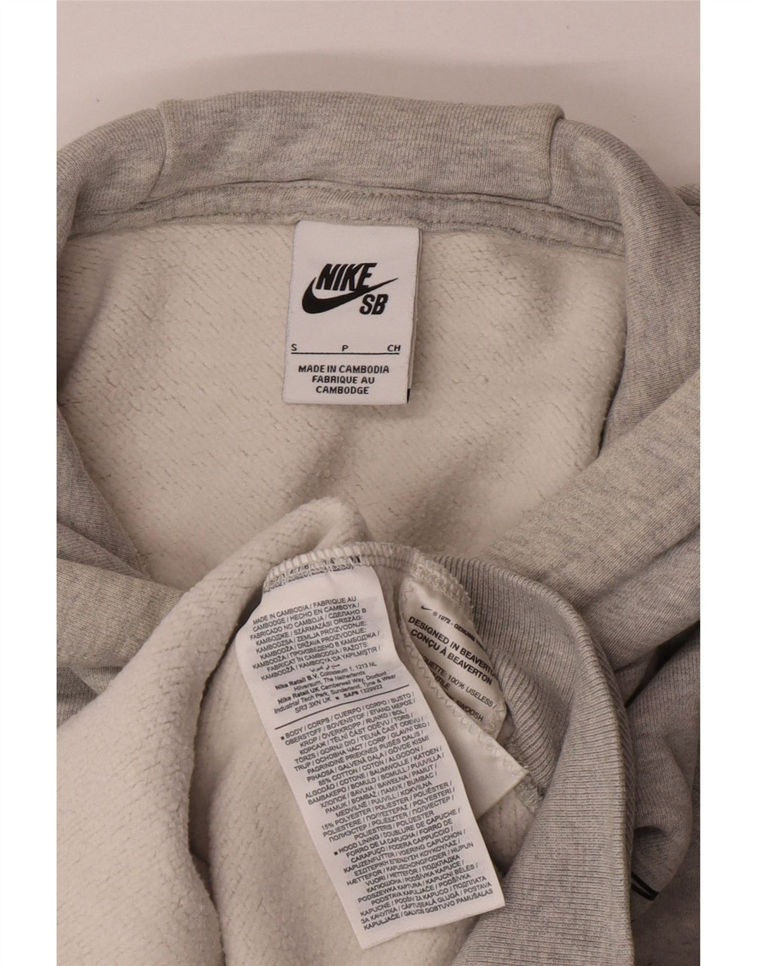 Jumper com capuz gráfico masculino Nike pequeno algodão cinza