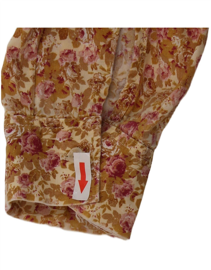 Camisa masculina vintage floral verde médio