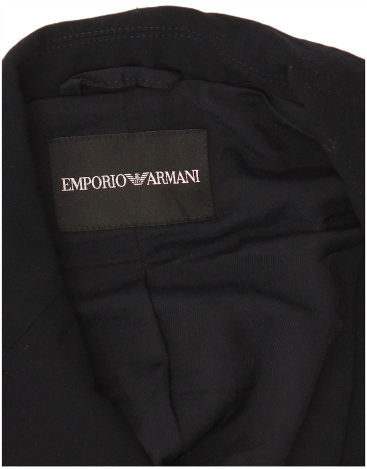 Jaqueta blazer feminina Emporio Armani com 2 botões Reino Unido 8 pequena azul marinho