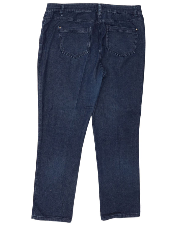 Calça jeans feminina cintura alta M&Co UK 18 XL W38 L30 azul algodão