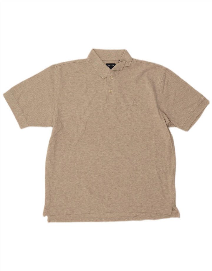 Camisa polo masculina IZOD algodão manchado bege médio