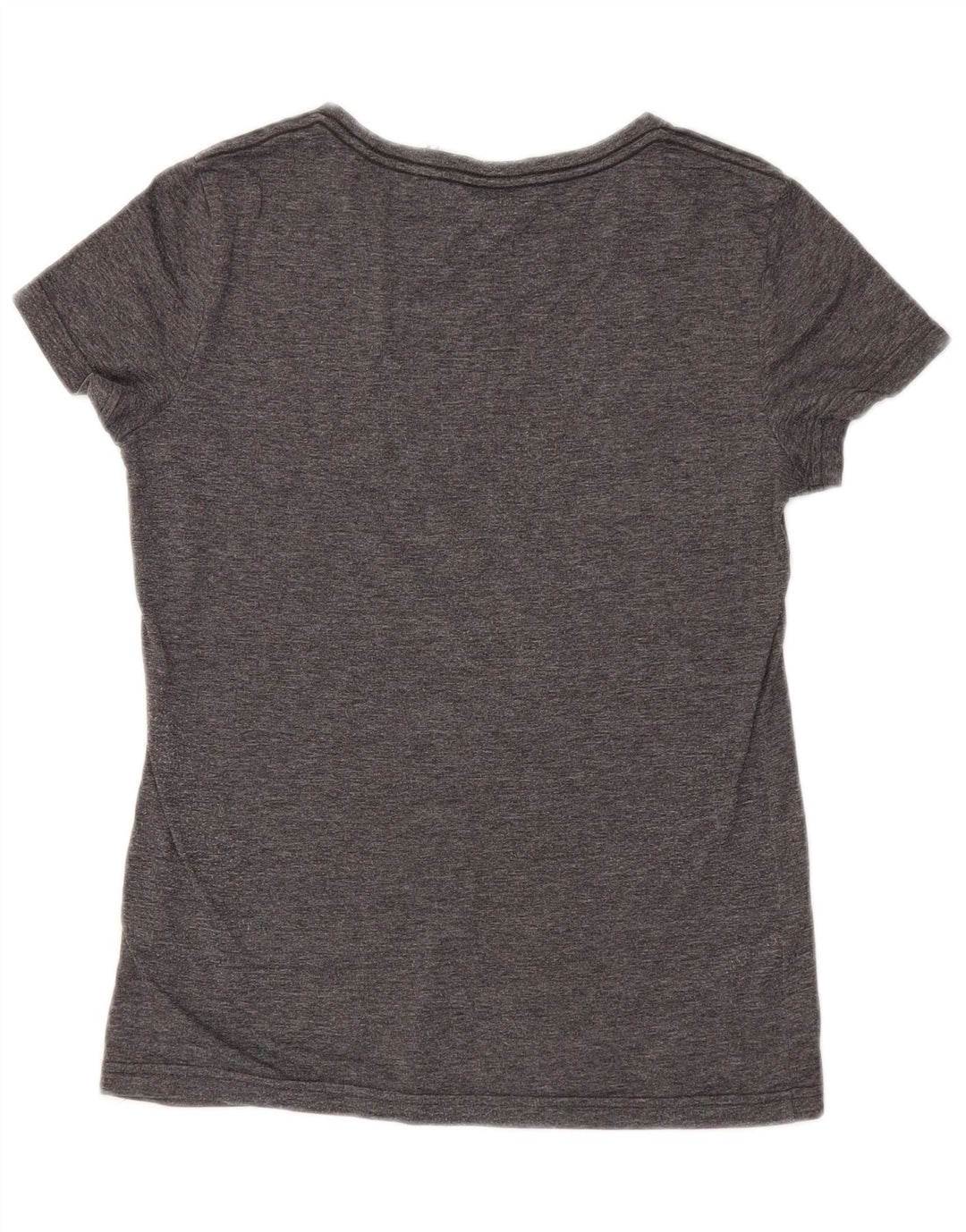 Camiseta feminina Puma Graphic UK 10 pequena cinza manchada de poliéster