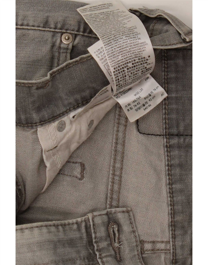 Levi's Mens Slim Jeans W30 L30 Cinza Algodão