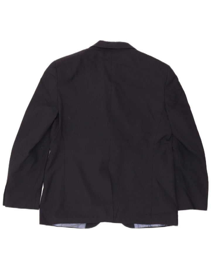 Jaqueta blazer masculina de 2 botões Marks & Spencer Reino Unido 42 grande lã azul marinho