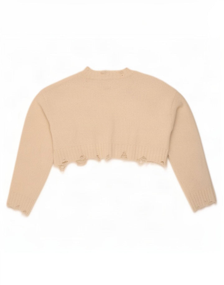 Zara Bolero Jumper grande feminino UK 10 pequeno poliéster branco