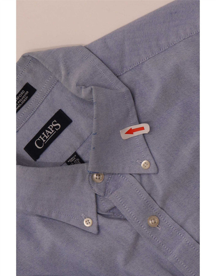 Camisa masculina Chaps tamanho 17 1/2 XL algodão azul