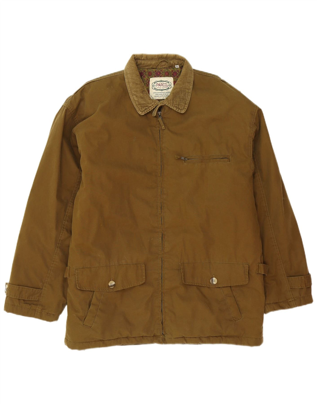 Jaqueta utilitária masculina vintage UK 40 grande algodão marrom