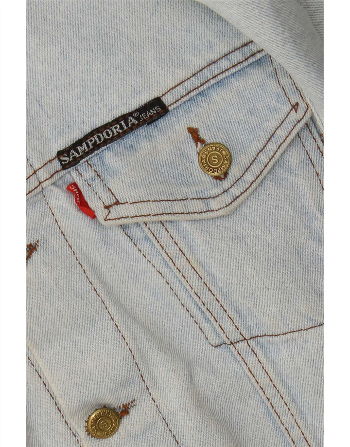 Jaqueta jeans vintage para meninos 11-12 anos azul
