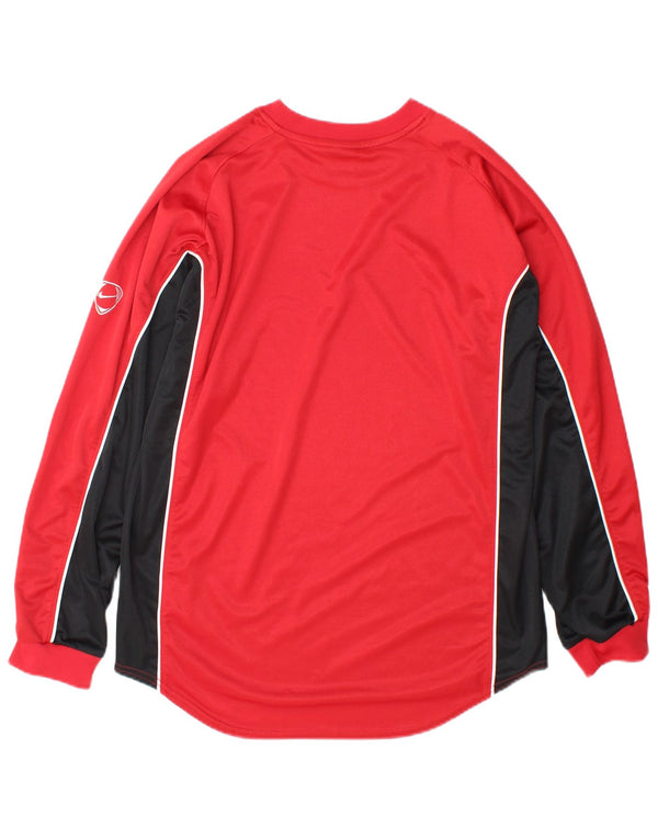 Nike masculino top manga longa UK 42/44 grande vermelho colorblock poliéster