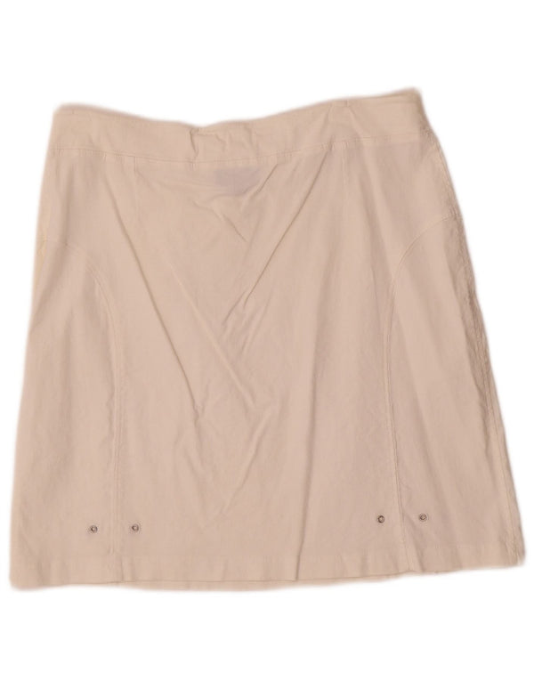 Mini saia feminina vintage XL W36 branco