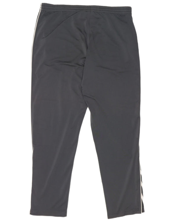 Calças de treino masculinas Adidas UK 42/44 poliéster cinza grande