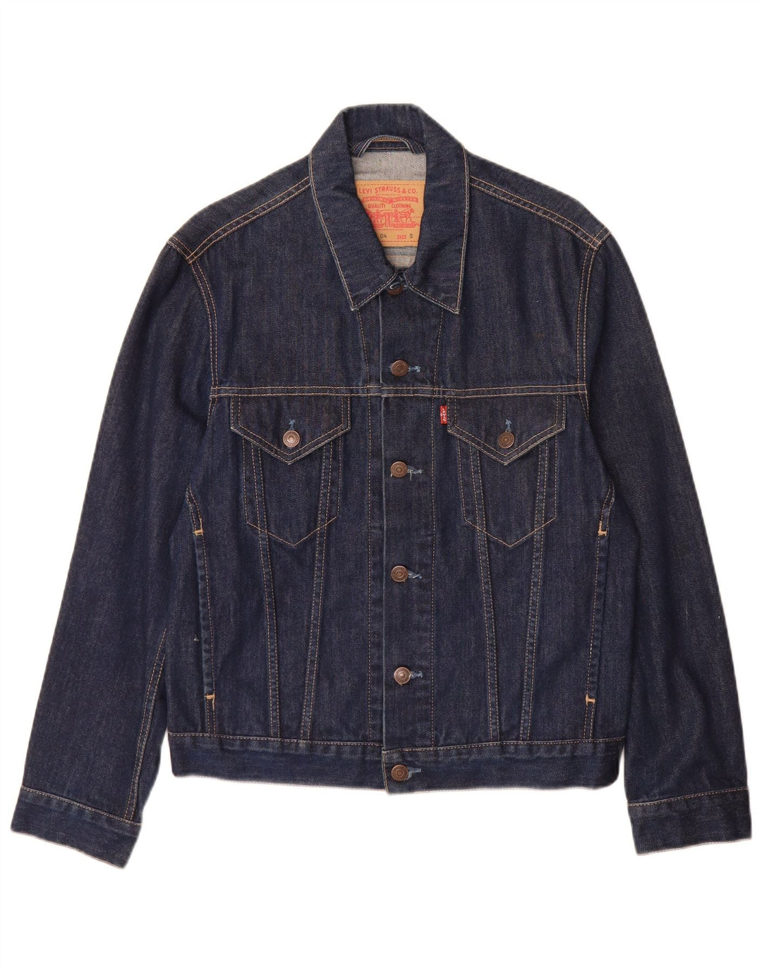 Jaqueta jeans masculina Levi's UK 36 pequena algodão azul marinho
