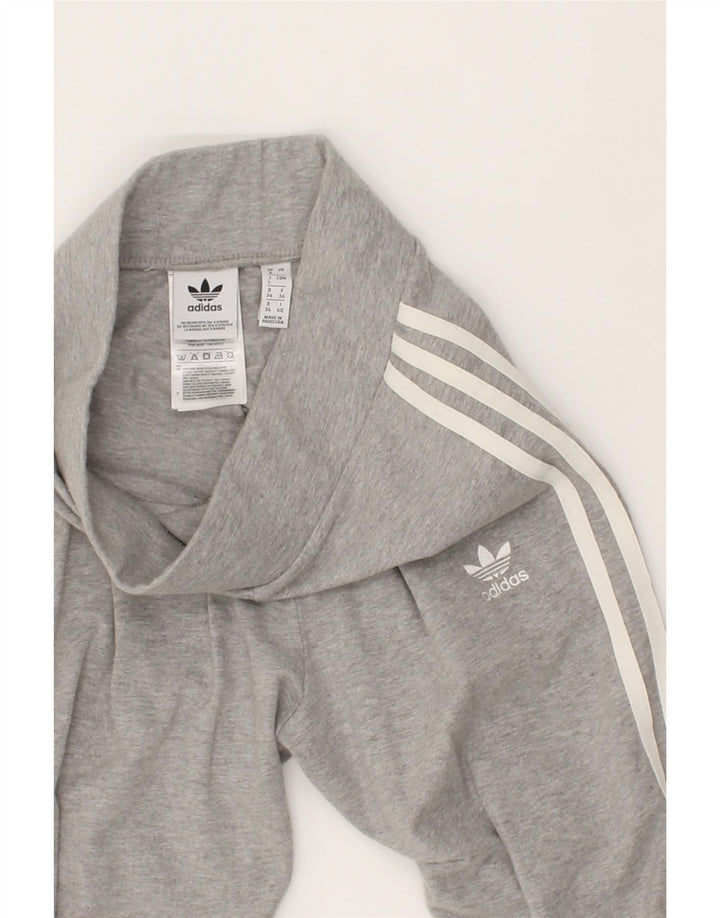 ADIDAS Womens Leggings UK 8 Small Grey Cotton Vintage Adidas and Second-Hand Adidas from Messina Hembry 