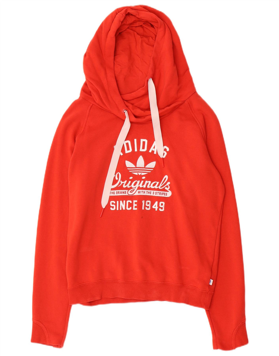 Adidas Womens Graphic Hoodie Jumper UK 12 Médio Vermelho