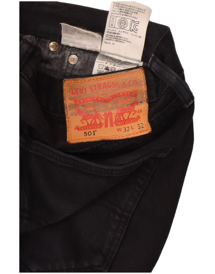 Jeans Levi's 501 Straight Masculino W32 L32 Algodão Preto