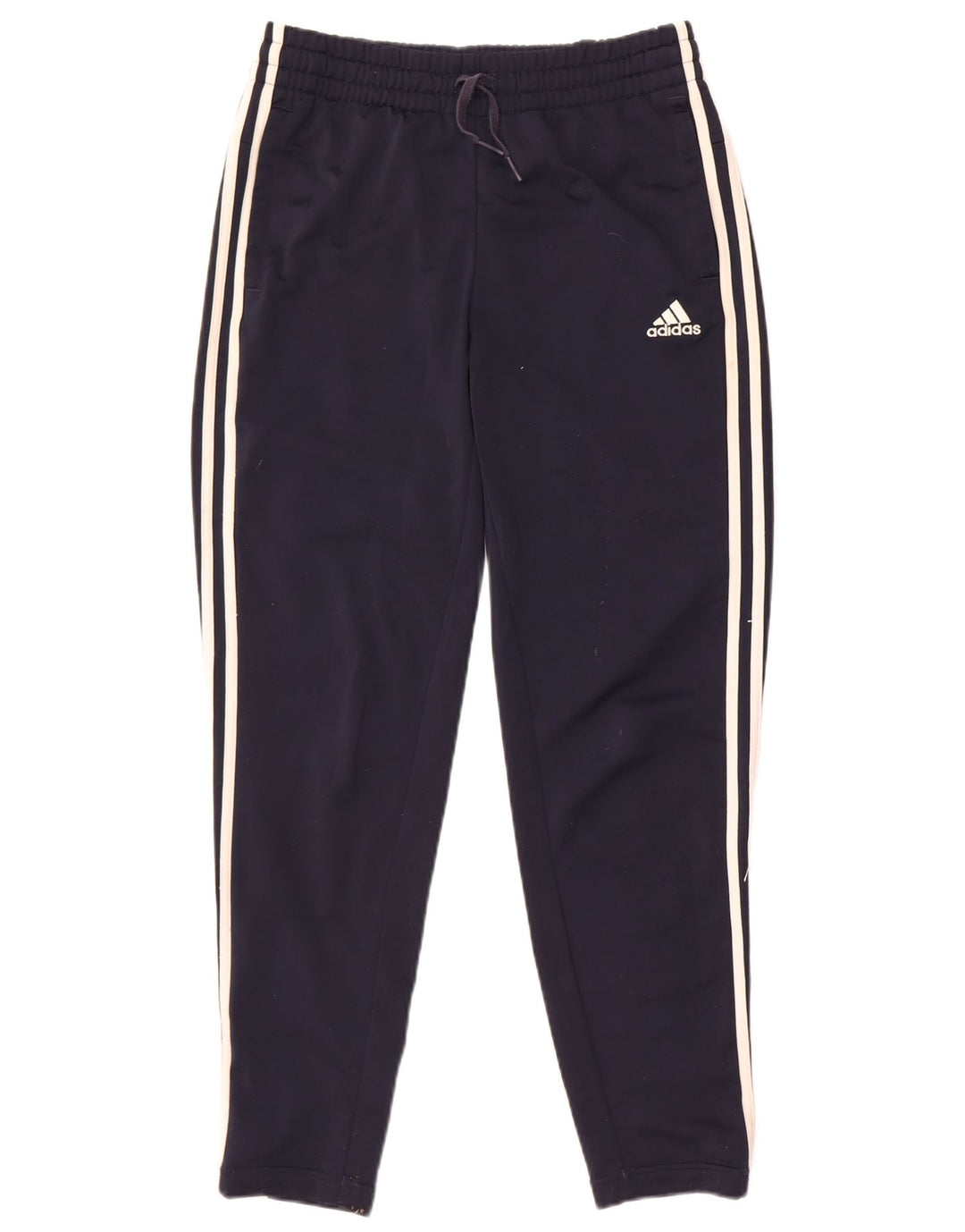 Calça de treino feminina Adidas UK 8/10 pequena azul marinho poliéster