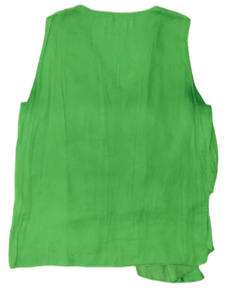 Blusa feminina sem mangas Zara Top UK 18 XL verde poliéster