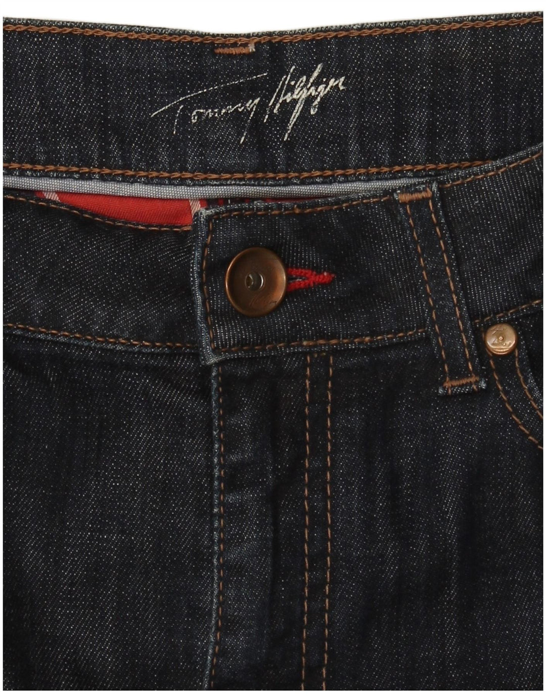 Saia jeans feminina Tommy Hilfiger W28 médio azul marinho