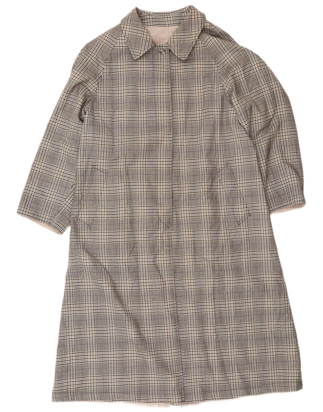 Sobretudo reversível feminino vintage UK 12 bege médio