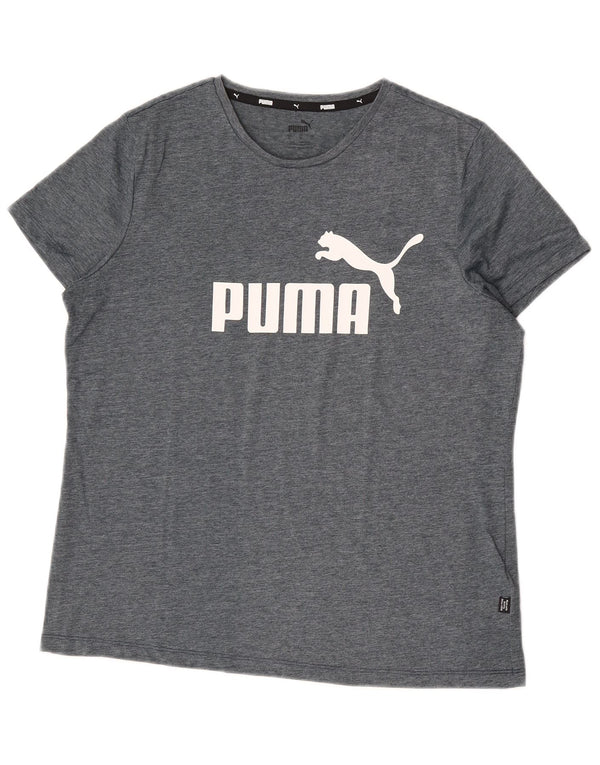 Camiseta masculina Puma Graphic grande poliéster cinza