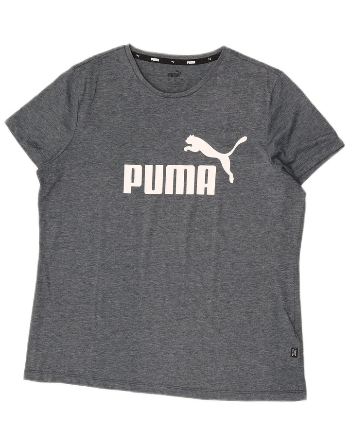 Camiseta masculina Puma Graphic grande poliéster cinza