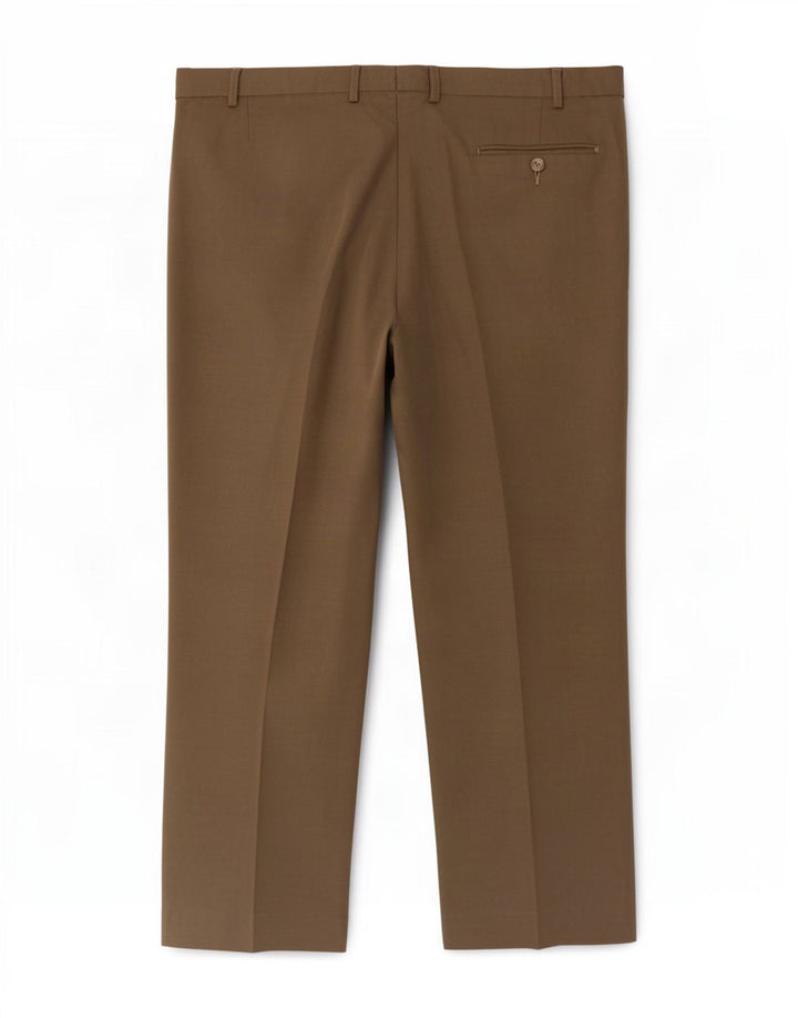 Calça masculina de terno reto Marks & Spencer W42 L29 poliéster bege