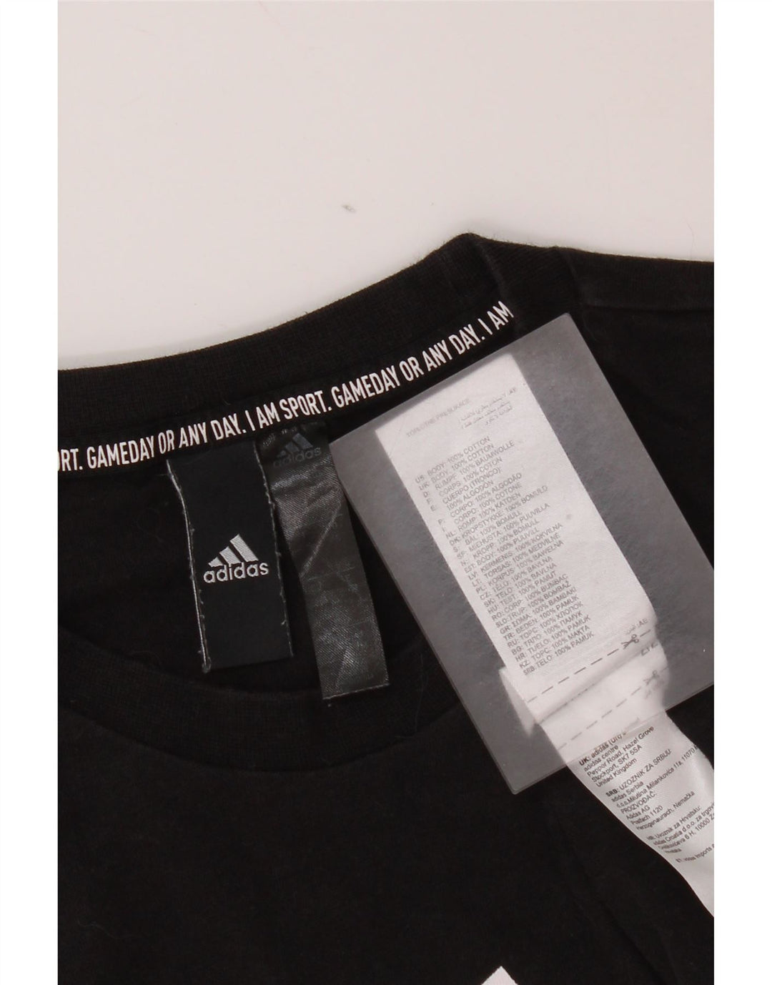 Adidas Mens Graphic T-Shirt Top Pequeno Algodão Preto