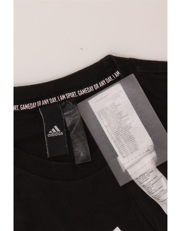 Adidas Mens Graphic T-Shirt Top Pequeno Algodão Preto