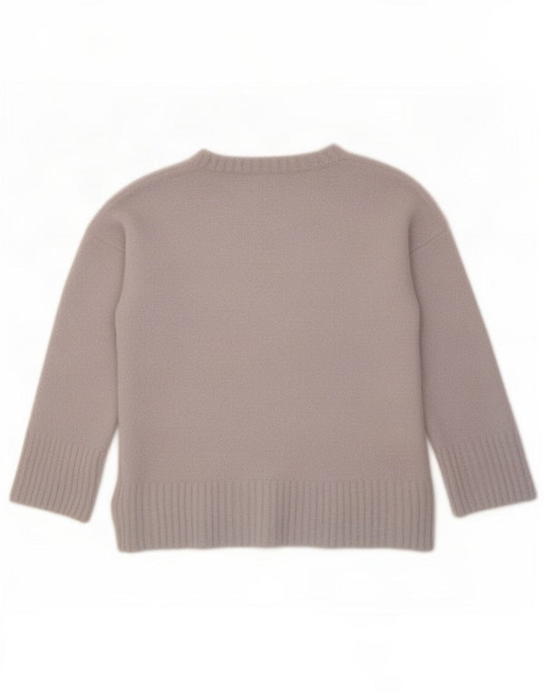 Oasis Womens Oversized V-Neck Jumper Sweater UK 10 Small Grey Polyamide