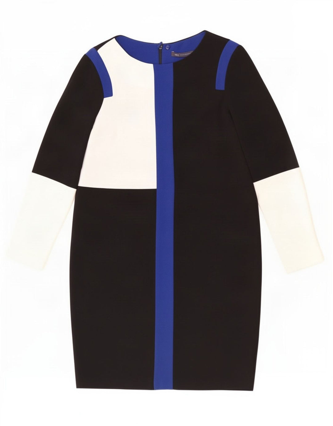 Vestido feminino Marks & Spencer UK 12 bloco colorido preto médio
