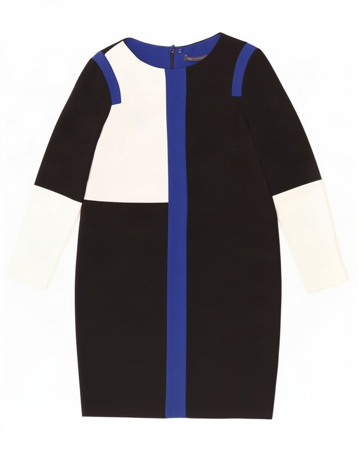 Vestido feminino Marks & Spencer UK 12 bloco colorido preto médio