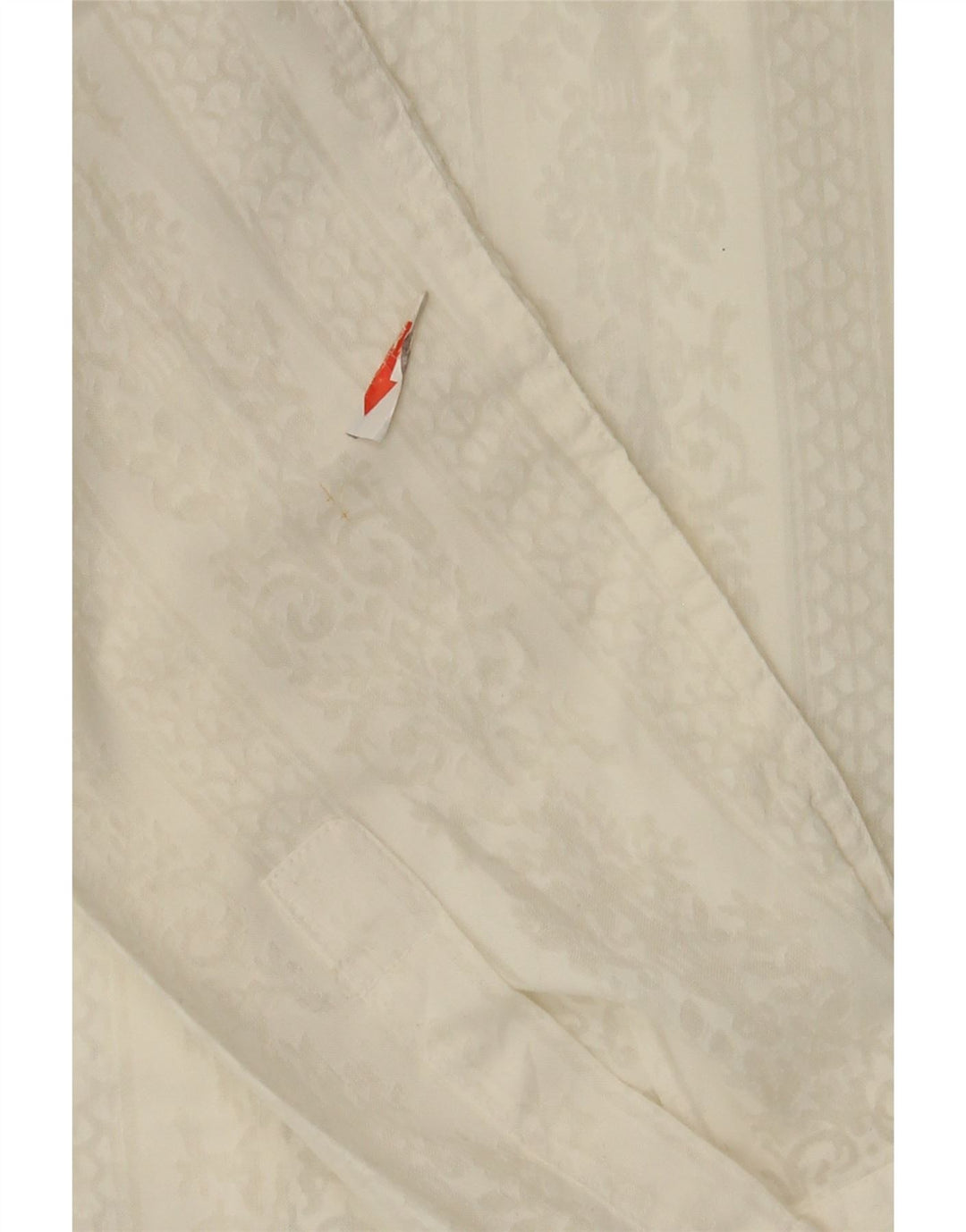 Camisa feminina vintage Reino Unido 12 médio branco Paisley