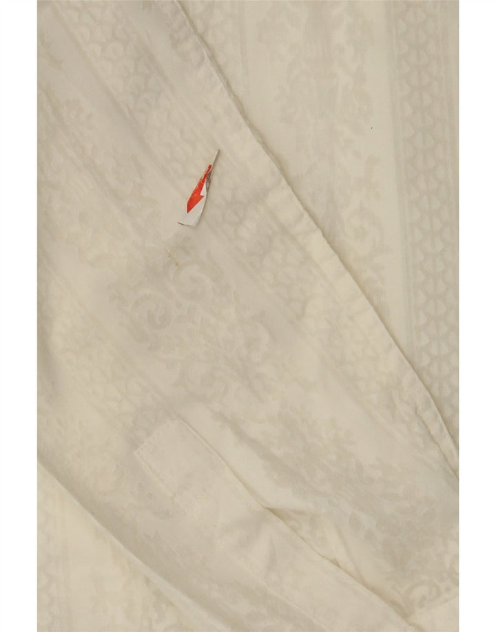 Camisa feminina vintage Reino Unido 12 médio branco Paisley