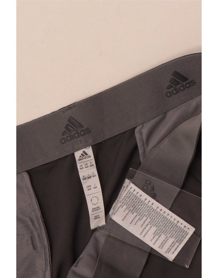 Calça Chino Reta Masculina Adidas W36 L32 Poliéster Cinza