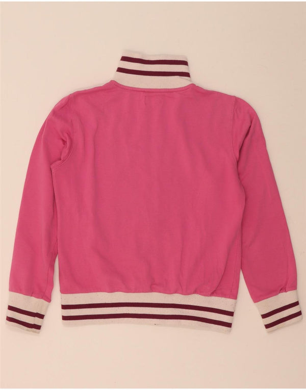 Diadora Womens Graphic Tracksuit Top Jacket UK 10 Small Pink Colourblock